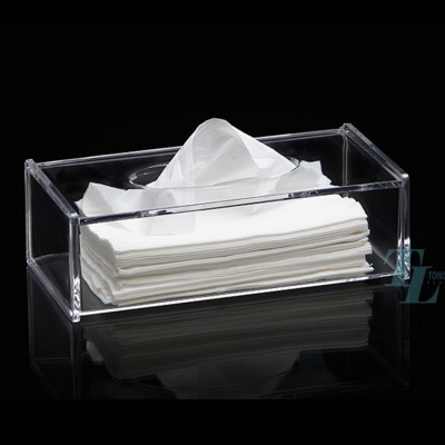 Professional cheap plastic acrylic paper towel holder clear tissue box