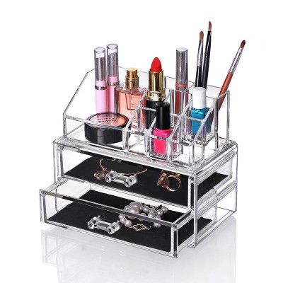 Free sample gift cosmetic organizer high quality plastic clear acrylic make up organizer